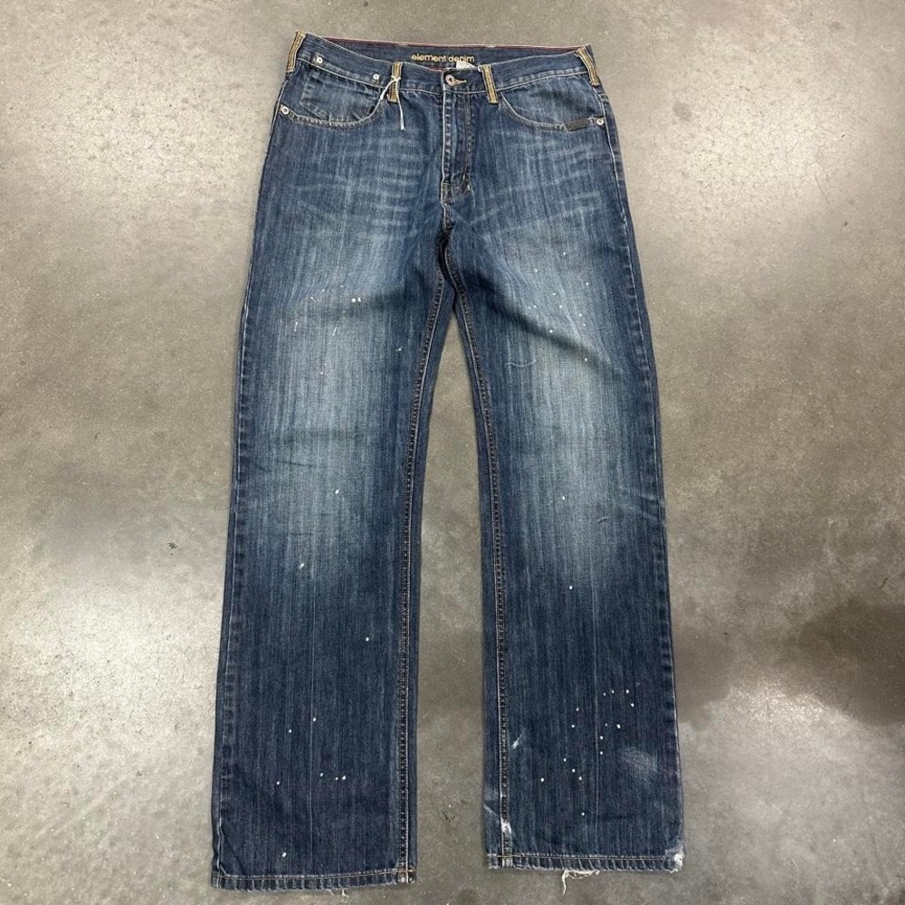 Element faded dark wash denim straight leg jeans Size 32x32